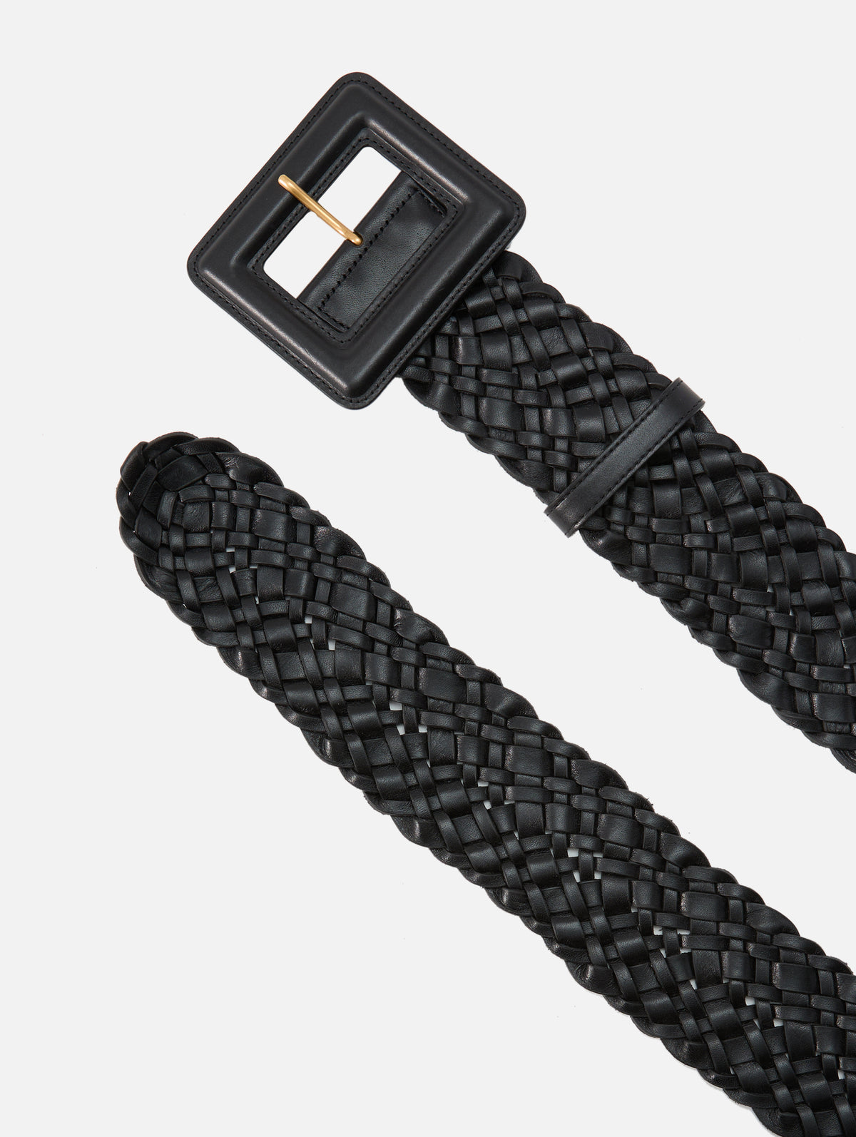 Cintura Woven Belt,SAINT LAURENT,BLACK,Image 2