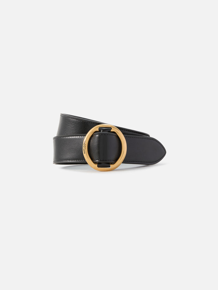 Oval Bucket Belt,SAINT LAURENT,BLACK,Image 1