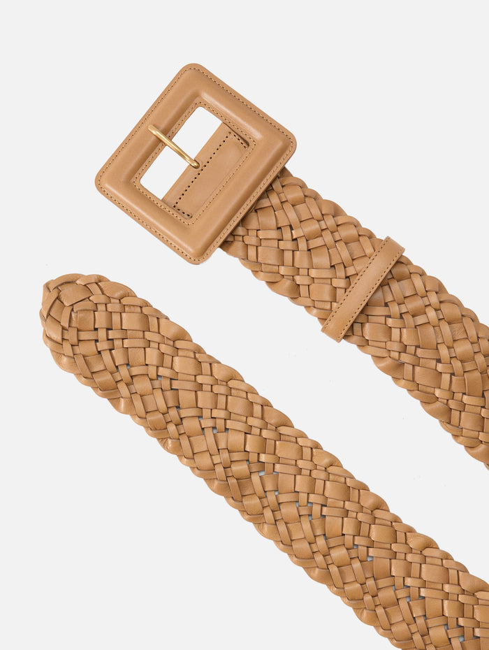 Cintura Woven Belt,SAINT LAURENT,WARM ALMOND,Image 1