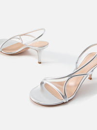 Nuit Sandal 70mm,GIANVITO ROSSI,SILVER,Image 2