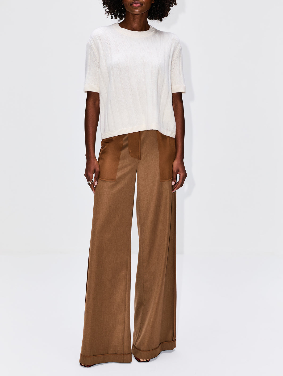 Duke Boxy Sweater,ELYSEWALKER LABEL,CACAO BROWN,Image 17