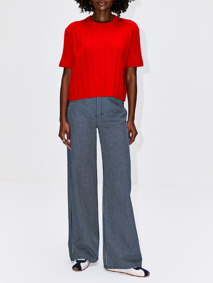 Duke Boxy Sweater,ELYSEWALKER LABEL,TOMATO,Image 1