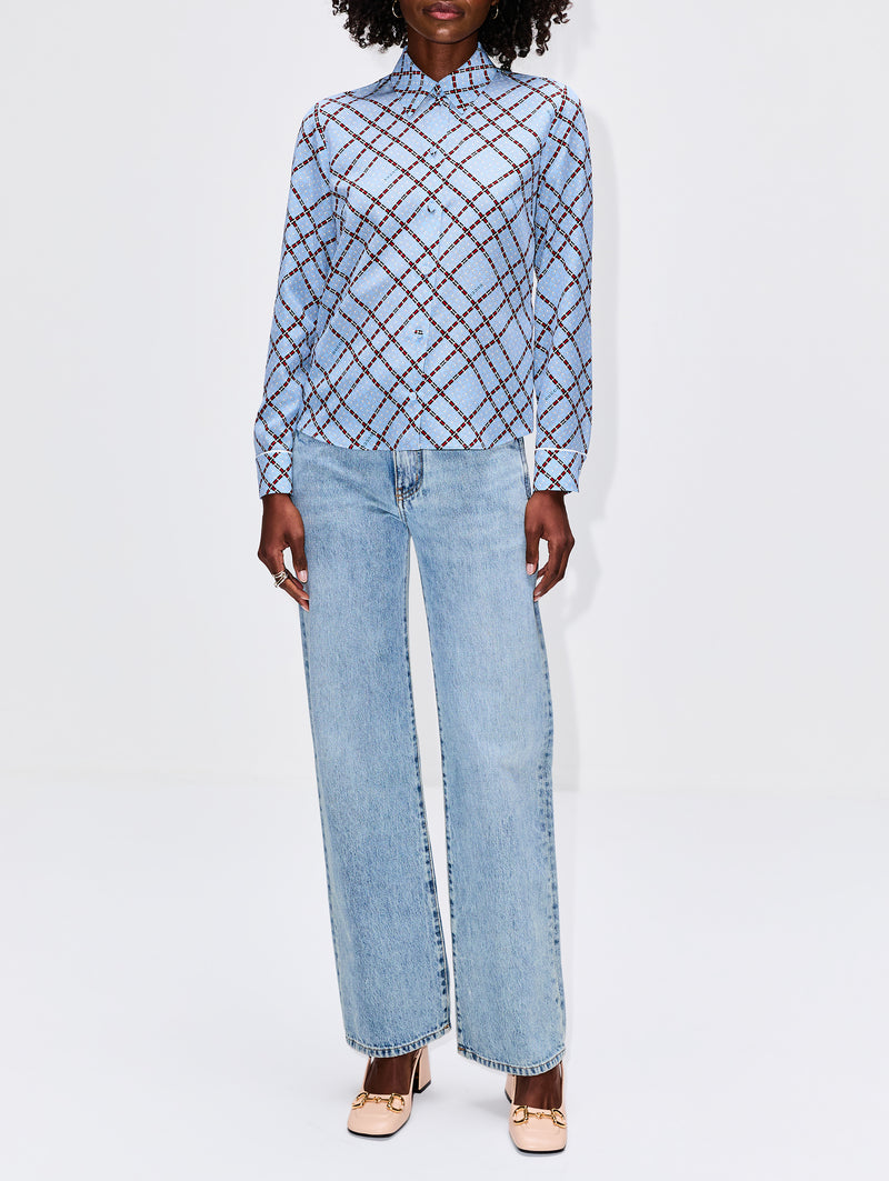 Horsebit Check Blouse