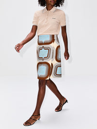 Printed Pencil Skirt,MIU MIU,AVORIO,Image 3