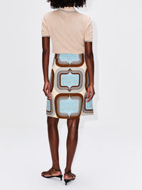 Printed Pencil Skirt,MIU MIU,AVORIO,Image 4