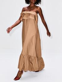 Strapless Dress,SAINT LAURENT,CINNAMON,Image 3