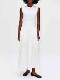Sleeveless Cotton Tee Dress,TOTÉME,OFF WHITE,Image 2