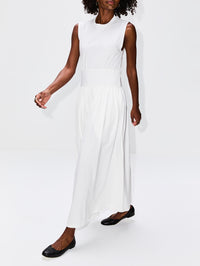 Sleeveless Cotton Tee Dress,TOTÉME,OFF WHITE,Image 3