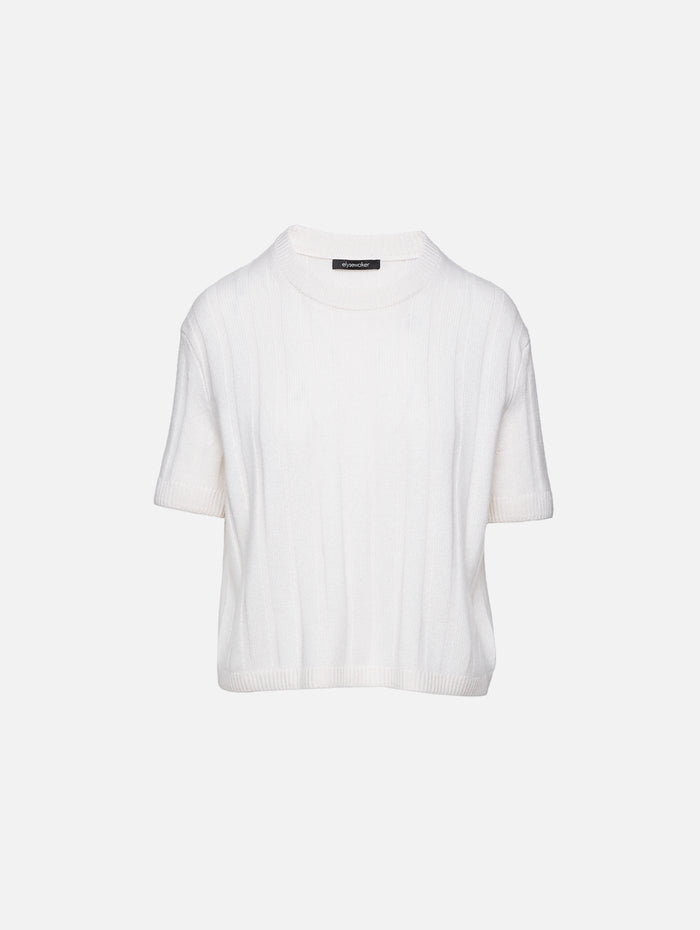 Duke Boxy Sweater,ELYSEWALKER LABEL,CHALK,Image 1