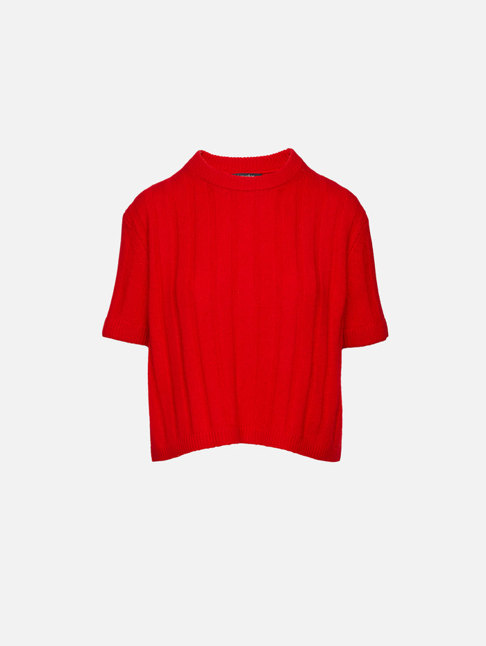 Duke Boxy Sweater,ELYSEWALKER LABEL,TOMATO,Image 1