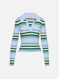 Stripe Jacquard Top,MONSE,BLUE STRIPE,Image 1
