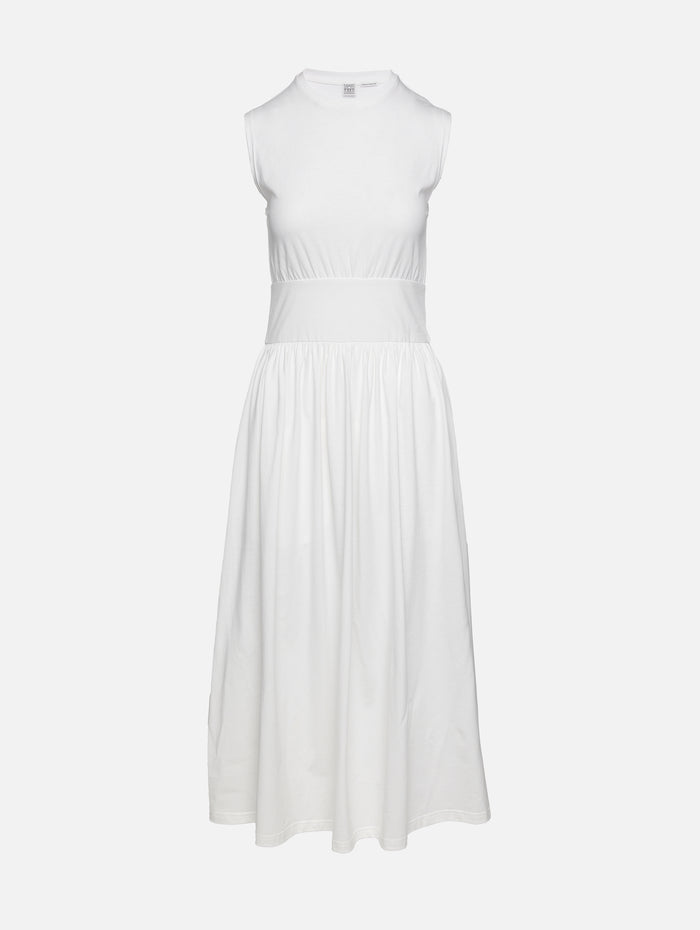 Sleeveless Cotton Tee Dress,TOTÉME,OFF WHITE,Image 1
