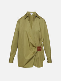 Draped Shirt,LOEWE,KHAKI GREEN,Image 1
