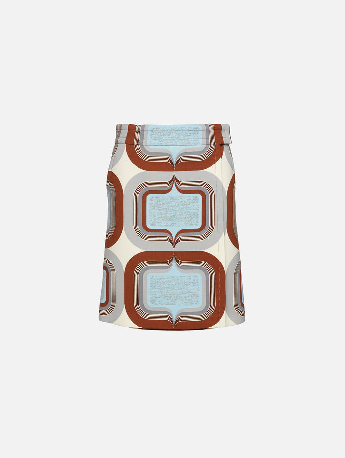 Printed Pencil Skirt,MIU MIU,AVORIO,Image 1