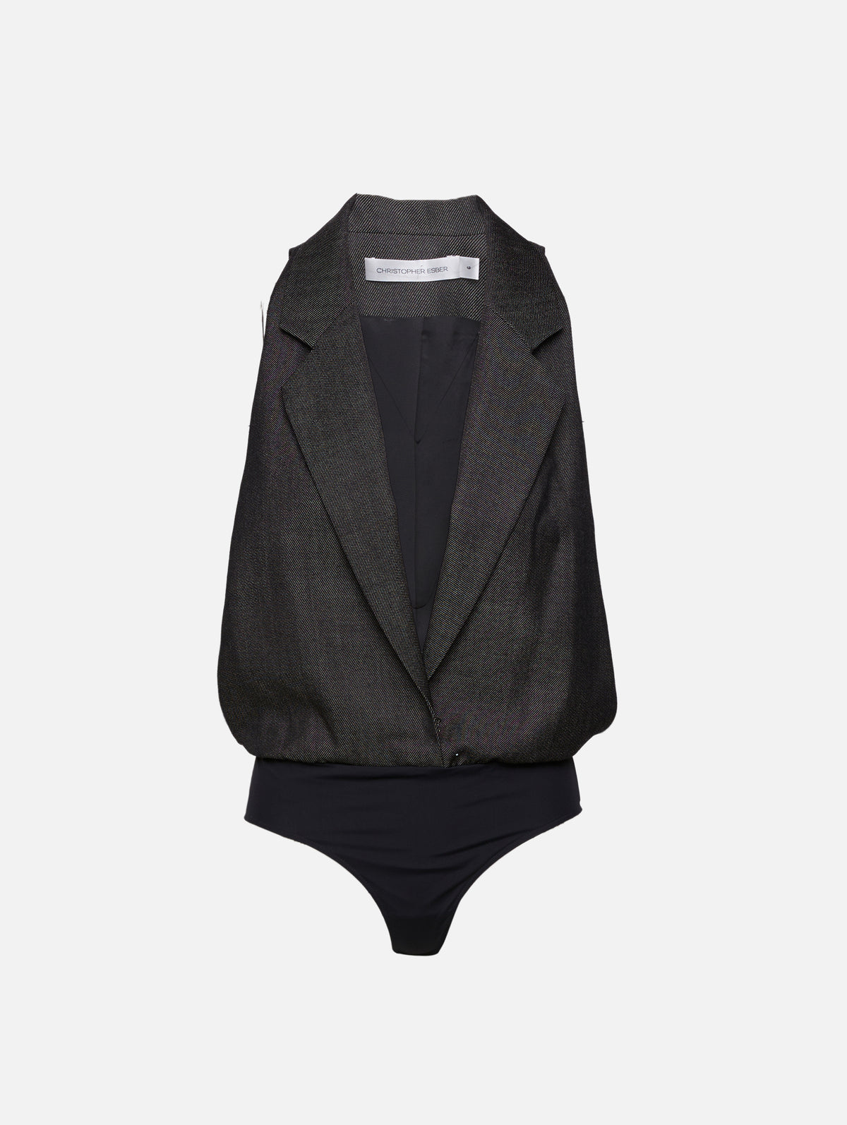 Facile Tailored Twill Bodysuit,CHRISTOPHER ESBER,SPECKLED BLACK,Image 1