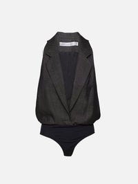 Facile Tailored Twill Bodysuit,CHRISTOPHER ESBER,SPECKLED BLACK,Image 1