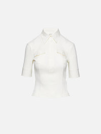 Short Sleeve Top,CHLOÉ,COCONUT MILK,Image 1