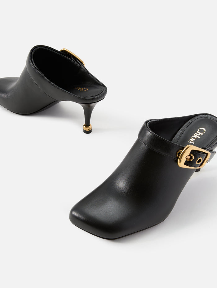 Andrea Heeled Mule,CHLOÉ,BLACK,Image 1
