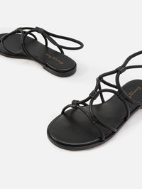 Strappy Flat Sandal,GIANVITO ROSSI,BLACK,Image 2