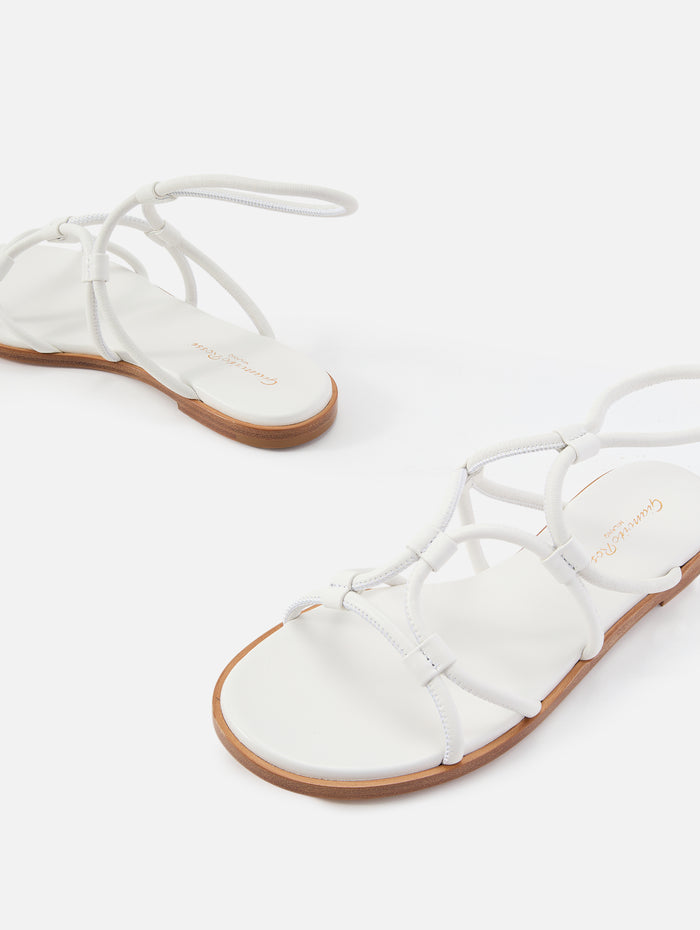 Strappy Flat Sandal,GIANVITO ROSSI,WHITE,Image 1