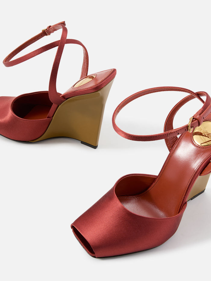 La Scandale Wedge 110mm,SAINT LAURENT,DARK RUST/OIL GREEN,Image 1
