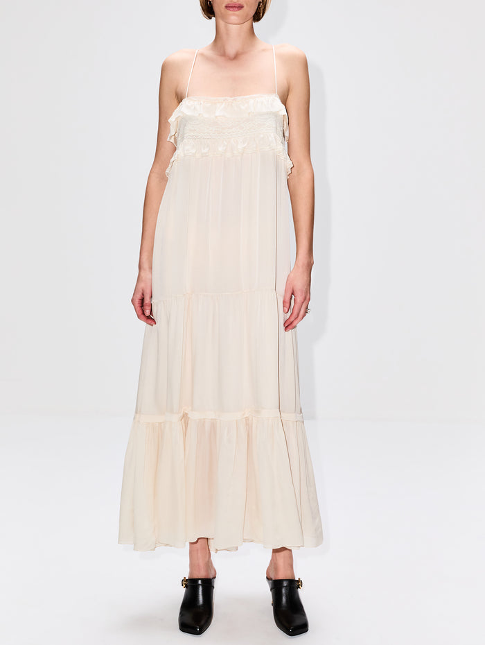 Layered Dress,CHLOÉ,DUSTY WHITE,Image 1