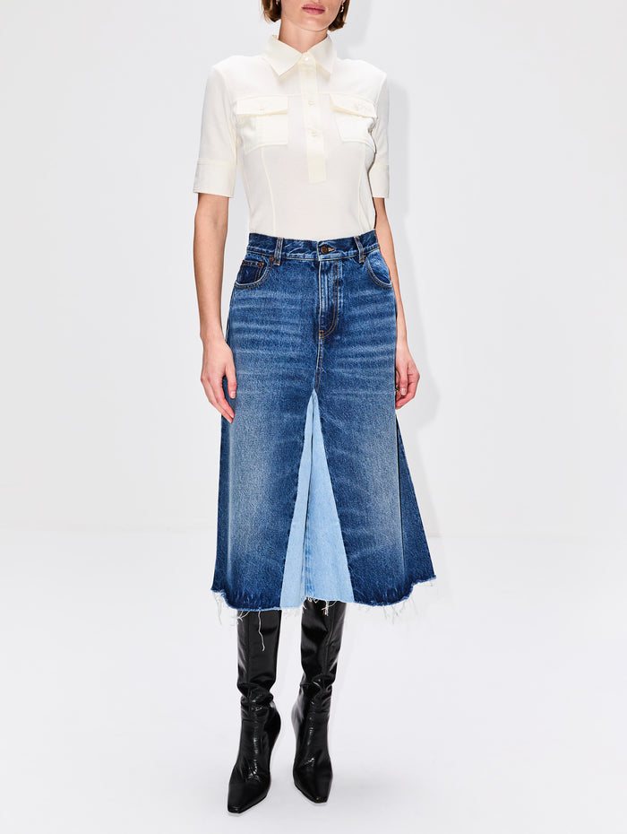 Denim Pant,CHLOÉ,DARK NIGHT BLUE,Image 1