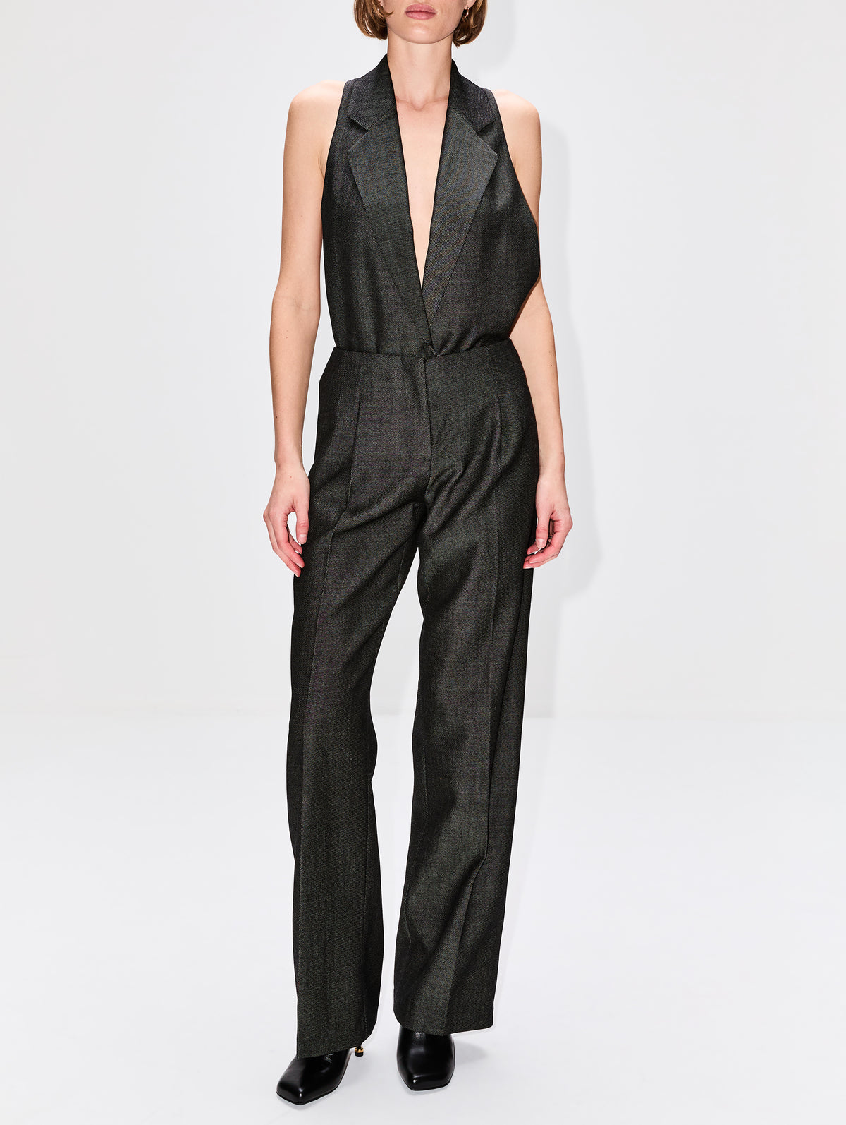 Facile Tailored Twill Bodysuit,CHRISTOPHER ESBER,SPECKLED BLACK,Image 2