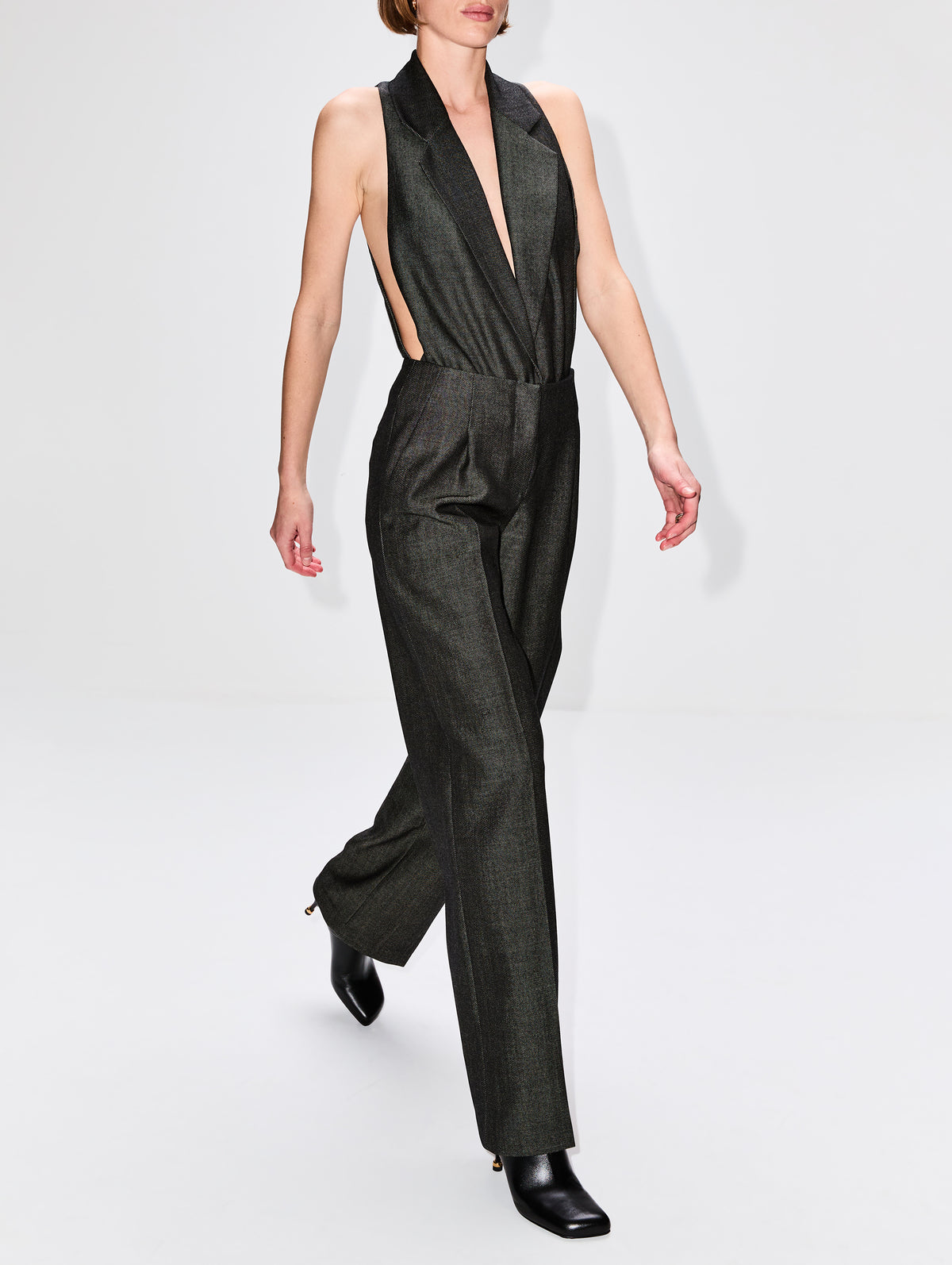 Facile Tailored Twill Bodysuit,CHRISTOPHER ESBER,SPECKLED BLACK,Image 3