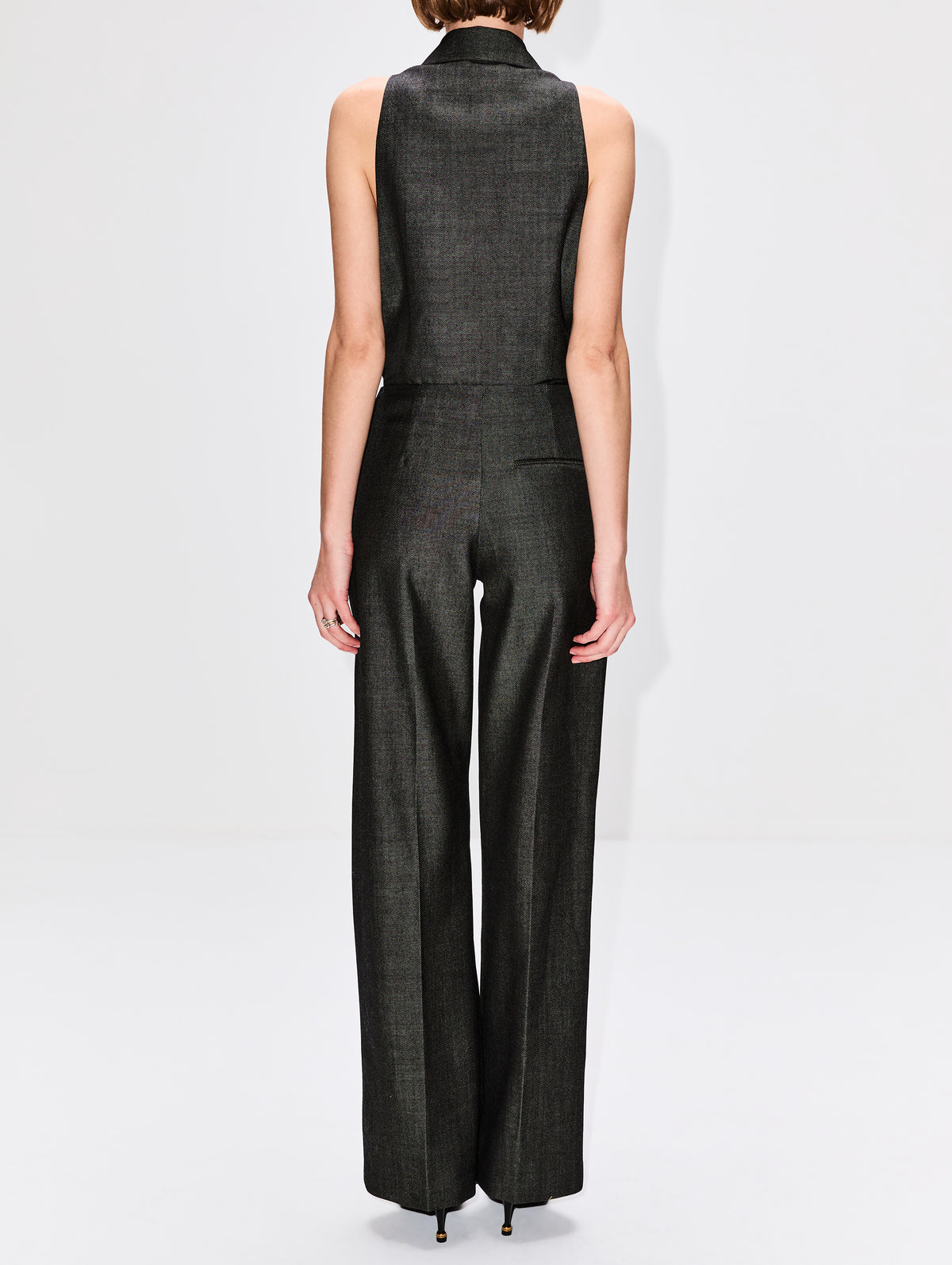 Facile Tailored Twill Bodysuit,CHRISTOPHER ESBER,SPECKLED BLACK,Image 4