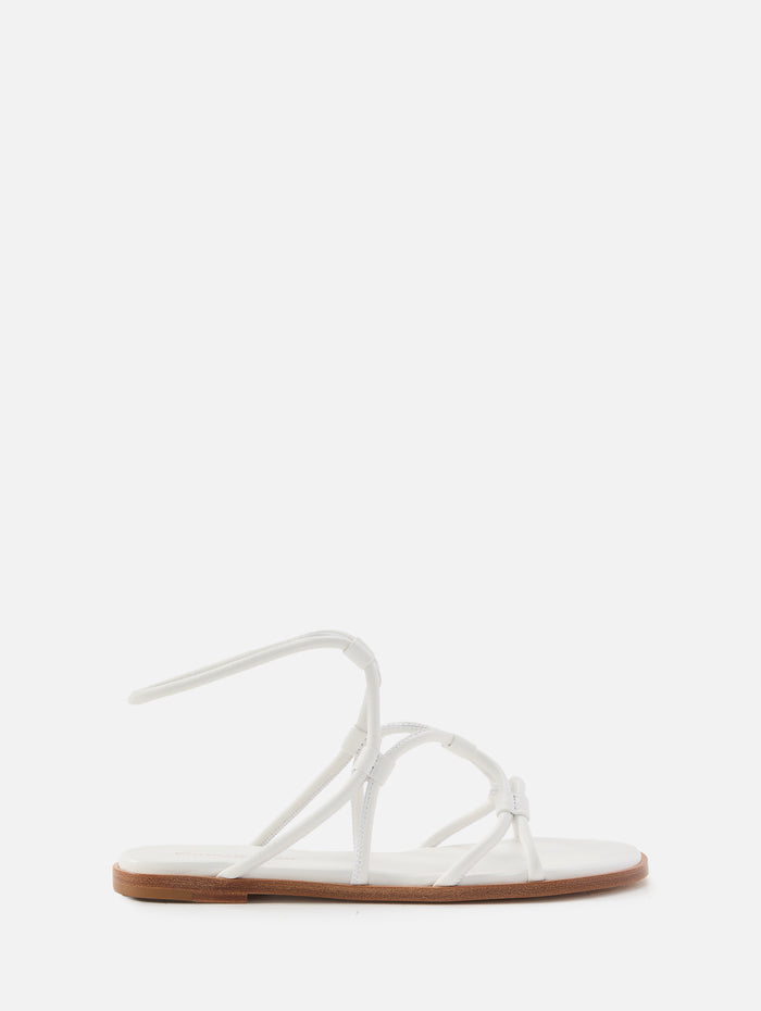 Strappy Flat Sandal,GIANVITO ROSSI,WHITE,Image 1
