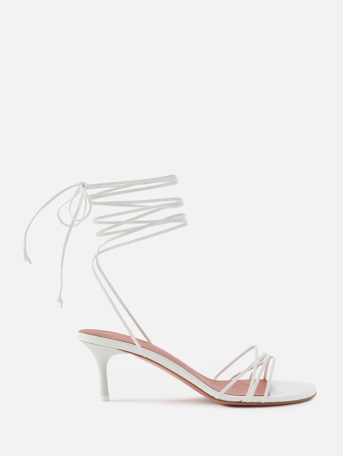 Lori Lace Up Heel 60mm,AMINA MUADDI,WHITE/MATTE WHITE,Image 1