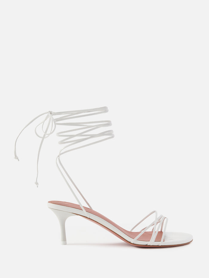 Lori Lace Up Heel 60mm,AMINA MUADDI,WHITE/MATTE WHITE,Image 1