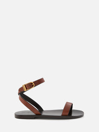 New Logo Flat Sandal,SAINT LAURENT,LIGHT BRONZE,Image 1
