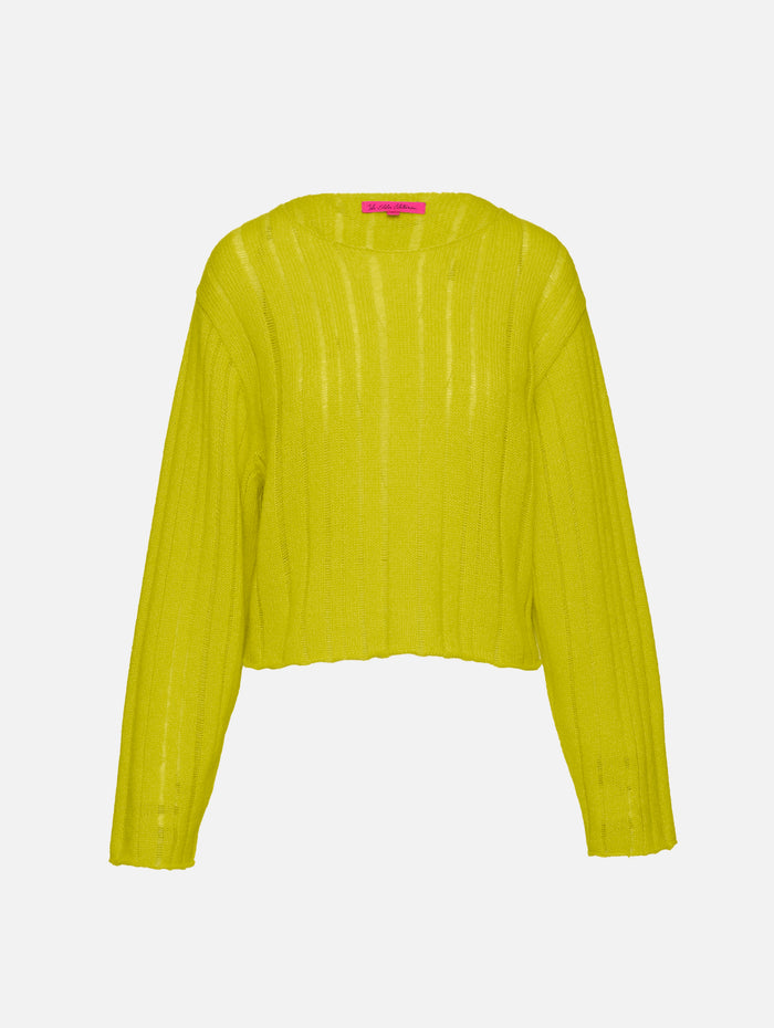 Drop Needle Top,THE ELDER STATESMAN,CHARTREUSE,Image 1