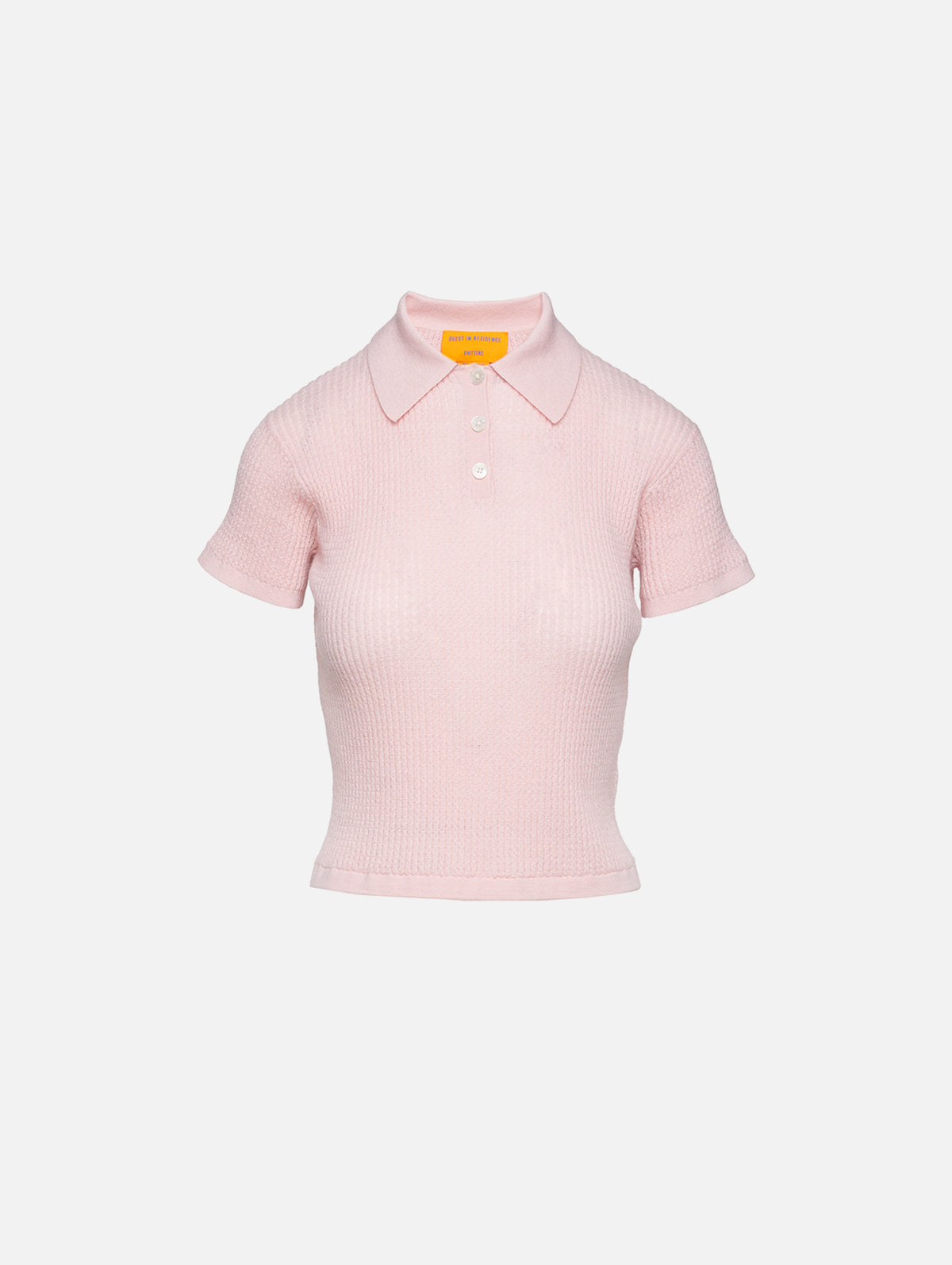 Shrunken Polo Shirt,GUEST IN RESIDENCE,POWDER PINK,Image 1