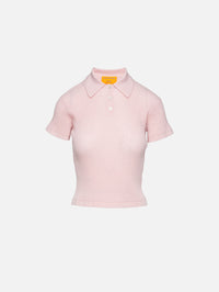Shrunken Polo Shirt,GUEST IN RESIDENCE,POWDER PINK,Image 1