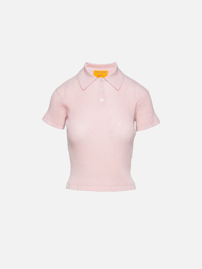Shrunken Polo Shirt,GUEST IN RESIDENCE,POWDER PINK,Image 1
