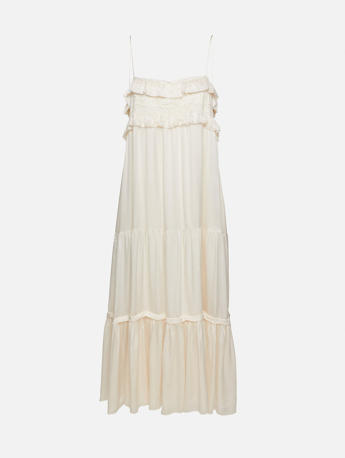 Layered Dress,CHLOÉ,DUSTY WHITE,Image 1