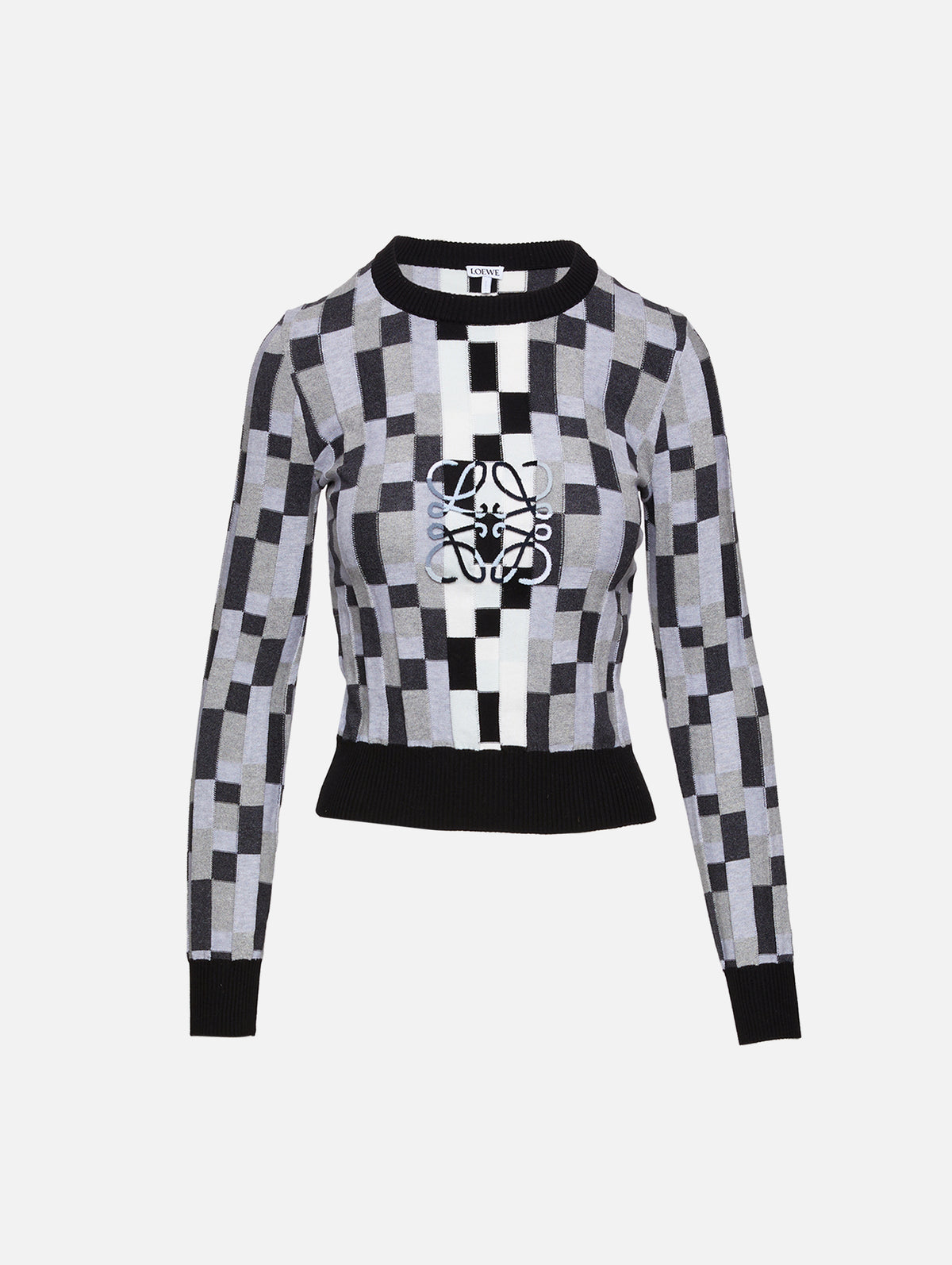 Anagram Sweater,LOEWE,GREY/LIGHT GREY,Image 1