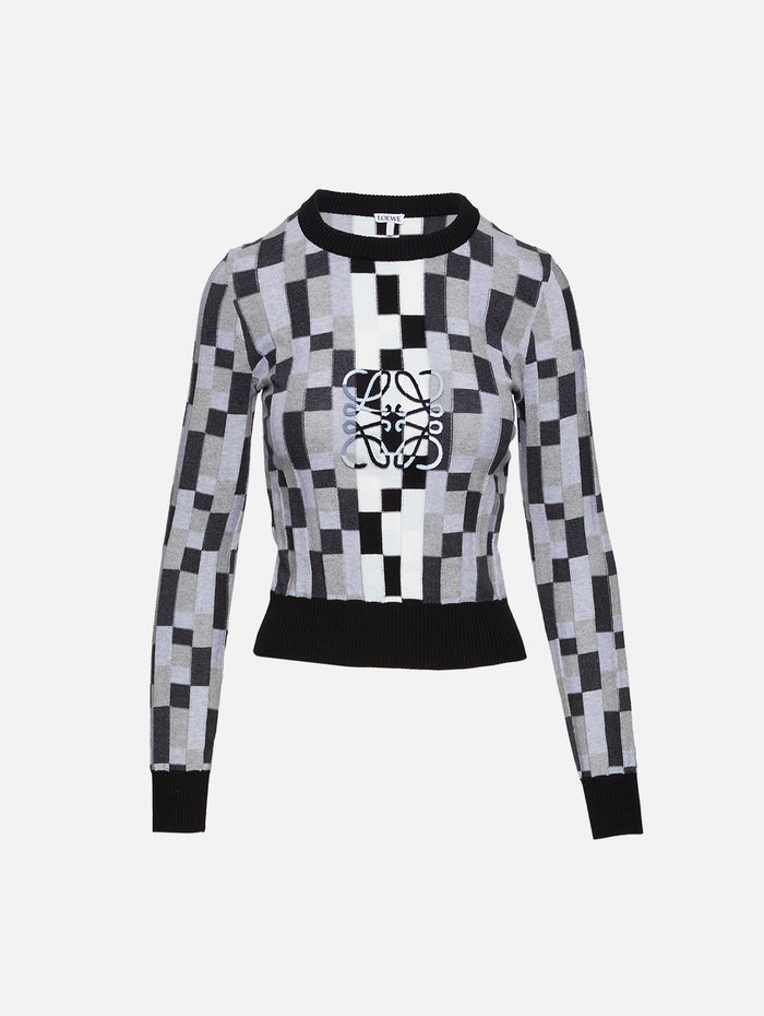Anagram Sweater,LOEWE,GREY/LIGHT GREY,Image 1