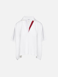 Polo Sweater,LOEWE,WHITE/BURGUNDY,Image 1