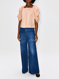Puff Sleeve Blouse,CHLOÉ,BISCUIT PINK,Image 2
