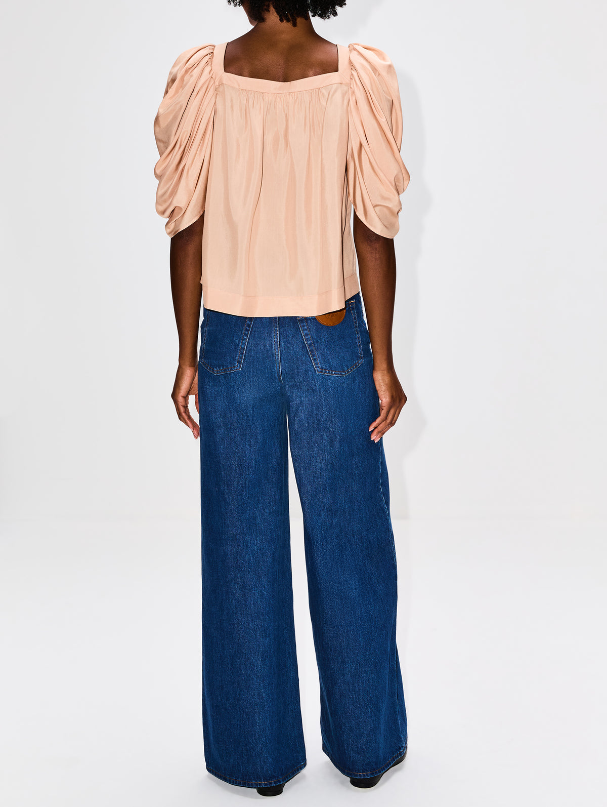 Puff Sleeve Blouse,CHLOÉ,BISCUIT PINK,Image 3