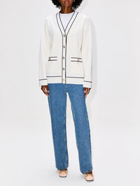 Button Up Cardigan,GUCCI,WHITE/BLUE,Image 2