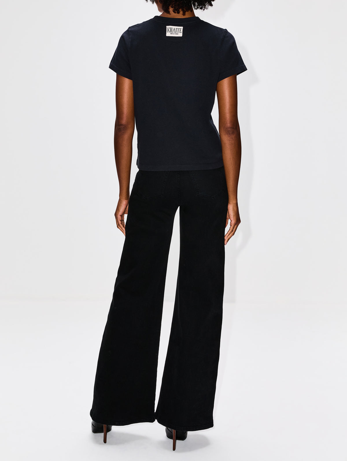 Emmy Lou Tee Shirt,KHAITE,WASHED BLACK,Image 3