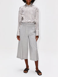 Check Blouse,LOEWE,WHITE/GREY,Image 2