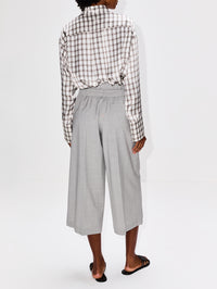 Check Blouse,LOEWE,WHITE/GREY,Image 3