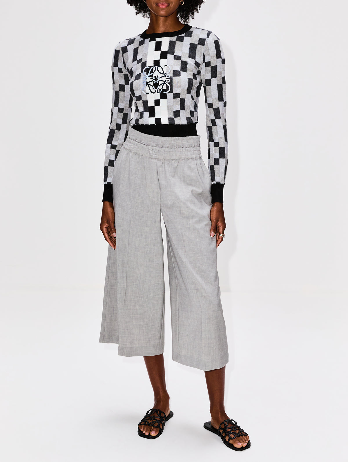 Anagram Sweater,LOEWE,GREY/LIGHT GREY,Image 2