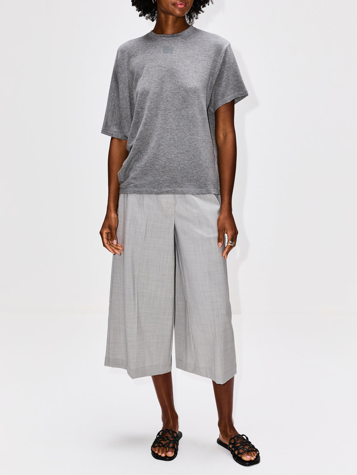Draped T-Shirt,LOEWE,ANTHRACITE,Image 2